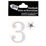 Express Yourself DIY, self adhesive, White number 3, Topper - Ideal for Card Making, Scrapbooking, Papercrafts, Childrens Crafts etc