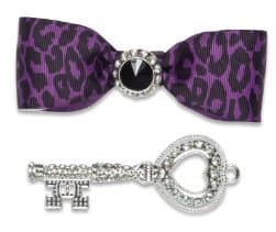 Locker Lookz 2012 Collection! Bow &amp; Jeweled Key Magnet (Purple/Black Leopard) by Locker Lookz