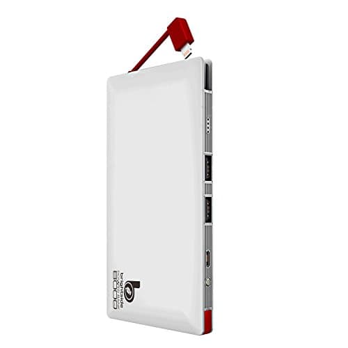 Brightside Power Banks 8000mAh 2.4A Output External Batteries Chargers with built-in USB Cable, High-Speed-Charging-Technology Portable Charger for iPhone, Samsung Galaxy and More (White)