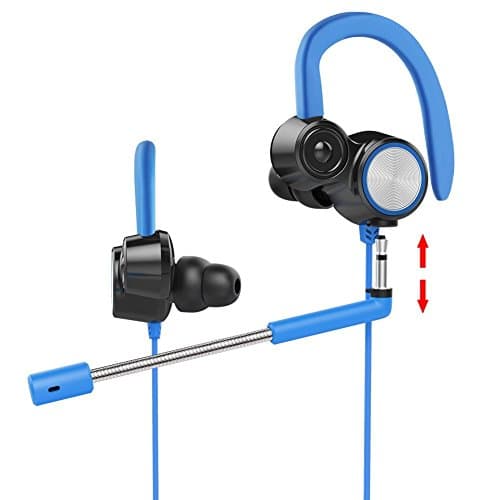 Gaming Earphone, Lauva Wired In-Ear Headset Dual Dynamic Driver Headphone with Adjustable Mic ,Noise Cancelling E-sport Earbuds Comfort-Fit for Smart Phone/PC/Nintendo Switch/XboxOne/PS4 (Black and blue)
