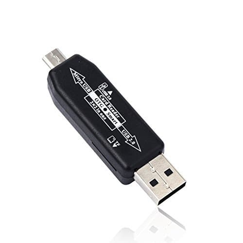 Well Gallery Multi-Functional USB Card Reader Micro-USB 2.0 OTG Supported include SD and Micro SD Card Slot for Smart Phone &amp; Computer - Black