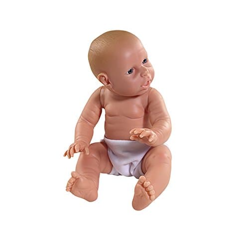 Belonil 17-Inch Preemie-52 White Boy Doll with Open Mouth and Diaper
