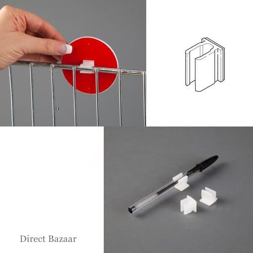 20 x Wire and Pen Gripper, White 15 x 11mm. Fits over 6-8mm Wire with Self Adhesive