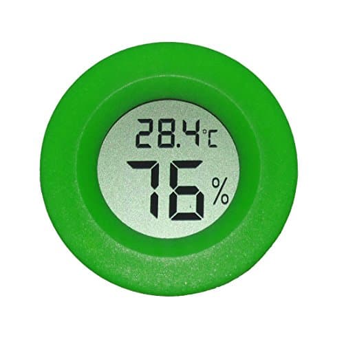 AGEG Round Digital Electronic Thermometer Hygrometer Humidiometer with LCD Display for Family Office Factory Kennel Reptile Tank (Green)