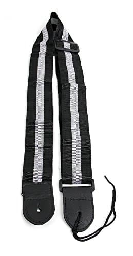 Black & Silver Stripe Guitar Controller Strap For Guitar Hero & Rock Band Guitars On PS3, PS2, Xbox 360 & Wii (Compatible With Guitar Hero: Warriors of Rock, 6, 5, 4, 3, 2 & 1)