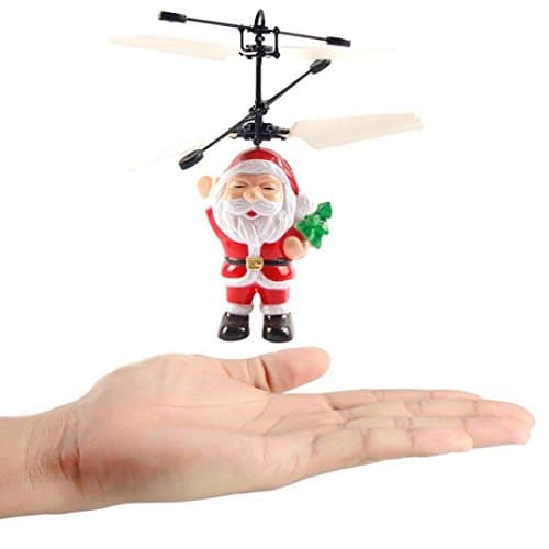 Rc Helicopter,Bovkae Electric Infrared Sensor Flying Ball Father Christmas Helicopter LED Light Toy