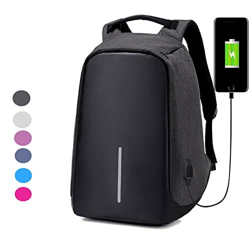 CHIKIENCALL Anti-theft Travel Backpack Laptop Bag with USB Charging Port Large Capacity Waterproof Light-Weight Luminous School Bag for College Student Work Men &amp; Women