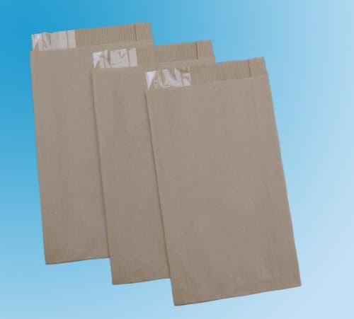 2000 x Bread Bags. Small Brown Bag with Window. 120+30 x 220 mm (5" x 7" x 9")
