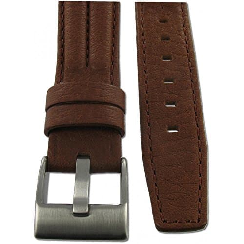 Golf Buffalo Brown 22 mm Leather Watch Band Strap – marron-23, 22 mm