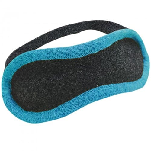 Luxury 100% Cashmere Soft Natural Eye Mask for Sleeping by The JetRest® (19cm x 7cm) (Grey with Light Blue Trim, Pack of 1)