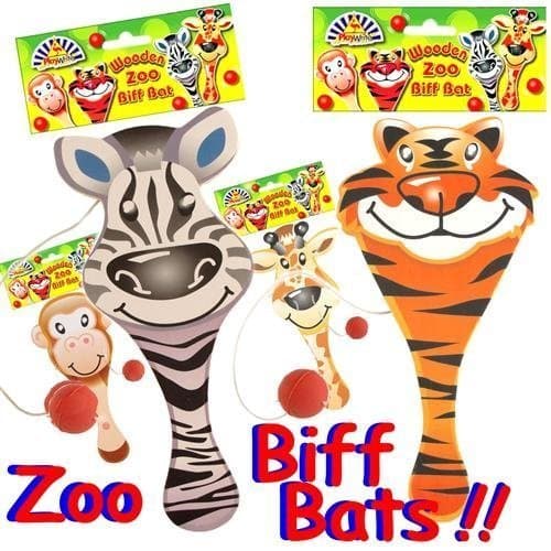 Jungle Animals Biff Bat Toys, pack of 4