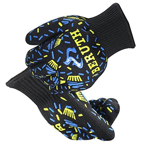 Beruth 662°F Extreme Heat Resistant BBQ Gloves - Lining Cotton - For Cooking Baking Grilling - 1 Pair(Small Size)