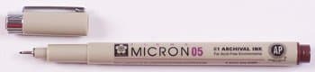12 (One Dozen) Pigma Micron 05/.45 Burgundy Ink Fine Drawing Pens Drafting, Engineering, Art (General Catalog)