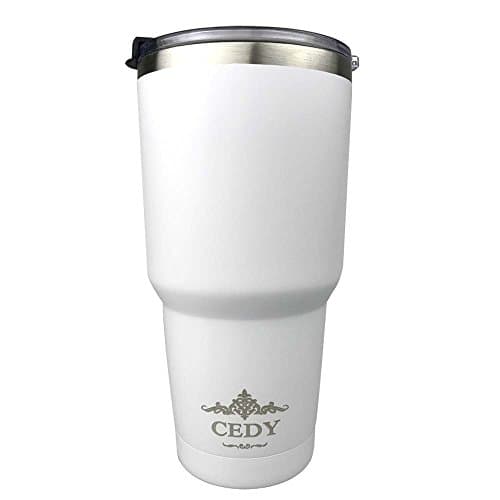 30 oz Stainless Steel Vacuum Insulated Tumbler with Lid, Double-Wall Vacuum Insulation Keeps Drinks Hot or Cold Multiple Colors ((Bottom Painted with Spill Proof Lid) (White))