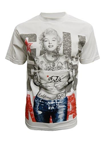 Konflic Men's California Tattooed Marilyn Monroe Crew Neck