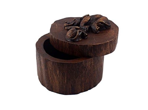 Handmade Elephant Wooden Round Box 2 Inches