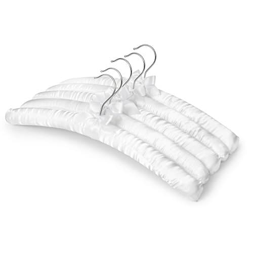 LA Diva Fashion White 17" Select Satin Padded Hanger Set of 5 Bridal Lingerie USA