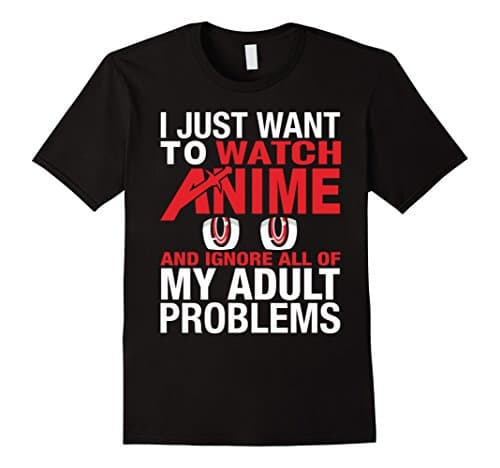 Men's Anime Shirt - Watch Anime And Ignore Adult Problems  XL Black