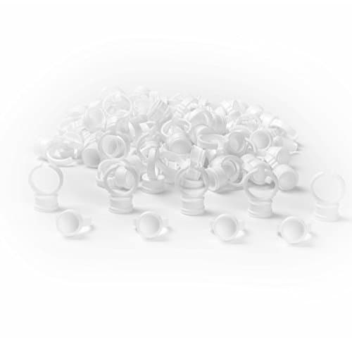 Kenzie Beauty 200 PCS Disposable Glue Rings Caps for Tattoo Glue Holder Eyelash Extension Rings
