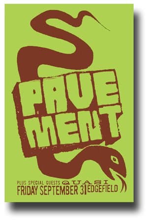 Pavement Poster - 11 x 17 Band Concert Promo on the Crooked Rain Tour -- snake