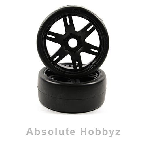Sweep 1/8 GT Belted Slick EXP 50deg S2 Pre-Glued on ROK Black Spoke (2)