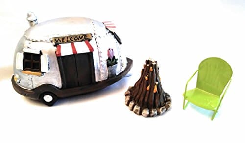 Fairy Camper with Campfire and Chair