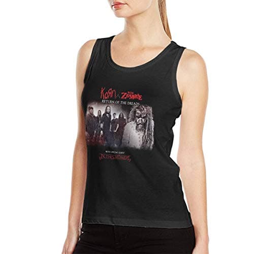 Nathalie R Salmeron Rob Zombie Korn Return of The Dreads 2016 Womans Summer Sleeveless Casual Tank Tops Black