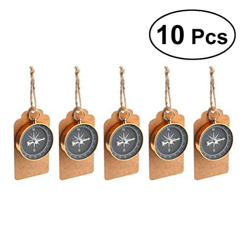 Yannay Innovative Deco Pendant Toyvian 10pcs Compass Rustic Tags Hang Labels with Jute Twine for Birthday Wedding Party Gift Favors