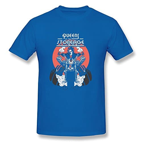 SUAMDAN Men's Queens Of The Stone Age T Shirt L RoyalBlue