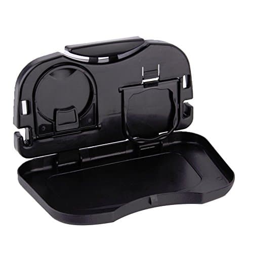 theGizmoMart Folding Car Auto Back Seat Table Drink Food Cup Tray Holder Stand Desk (Black)