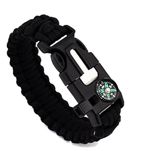 5 in 1 Emergency Survival Bracelet Compass Paracord Bracelets For Men Outdoor Camping Wristband Flint Fire Wrap Bracelet Homme