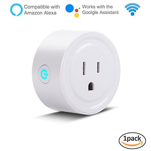 Smart Plug 1 Pack , Mini Timer Socket Compatible with Amazon Alexa and Google Home , Easy to Set-Up , Remote Control Appliances Via Iphone Android Smart Phone APP