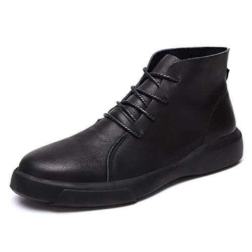 CEKU Men's Chelsea Martin Boots Fashion Leather Comfortable Lace-up Casual Ankle Chukka Shoes