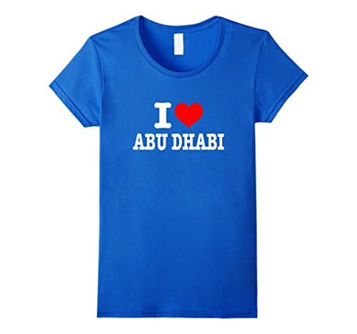 Womens I Love Abu Dhabi T-Shirt - I Heart Abu Dhabi Shirt Small Royal Blue