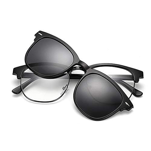 Dig dog bone Retro Style Sunglasses with Interchangeable Lenses for Men Women Colored Lens Unbreakable TR90 Frame Clip-on UV Protection Magic Sunglasses with Magnetic