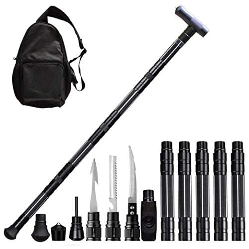 ITTA Multi-Purpose Trekking Pole Outdoor Crutches Walking Poles Camping Defense Stick Safety Multi-Functional Home Rod Hiking Survival Tool (41.7 inches/106 cm)