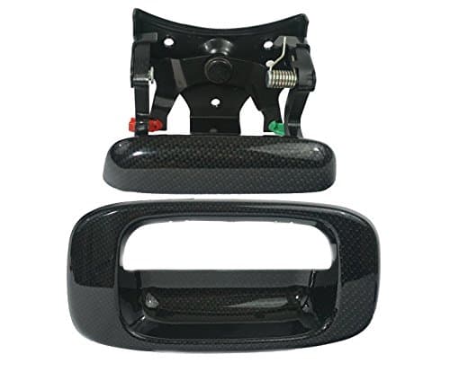 Sentinel Parts Tailgate Handle and Bezel Kit Carbon Fiber Look Compatible Replacement for 1999-2007 Chevy GMC Silverado Sierra 15997911, 15228539, 15228541, 15228540