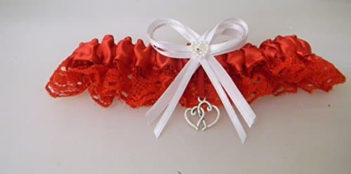 Wedding Ceremony Party Reception Valentine Hearts Garter Red