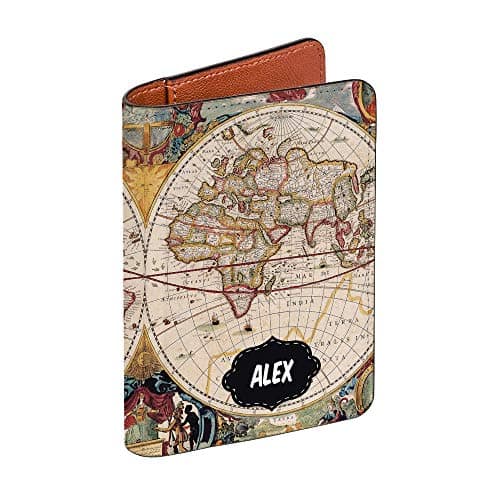 Vintage Map Collection - Personalized RFID Passport Holder for Women and Men