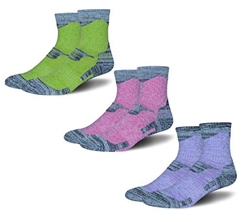 iStyleHome 3 Pairs Women Camping Hiking Walking Socks No Blister,Breathable,Moisture Wicking,Full Terry Cushion Inside for Outdoor Running Walking Climbing Camping