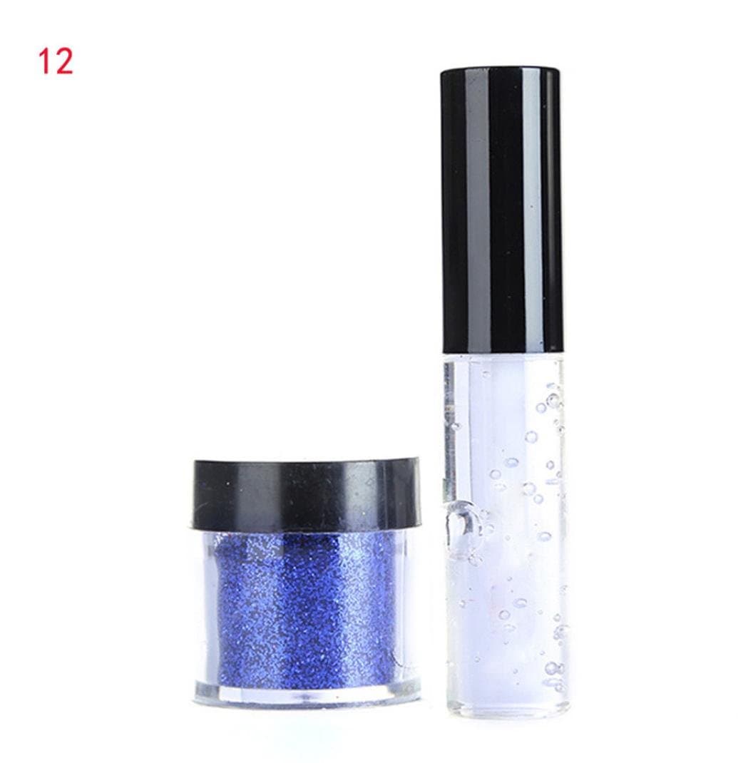 Esharing Fashion Women Glitter Lipstick Lip Gloss Powder Eyeshadow Professional Makeup Cosmetics (Style L)