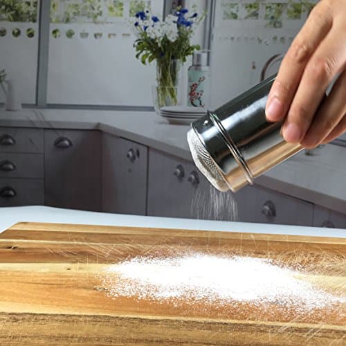 Fine Mesh Dredge Shaker For Flour Chocolate Icing Sugar Powder Cocoa Coffee Sifter Baking Tools Powder Seasoning Shaker For Kitchen (2Pcs Pack)