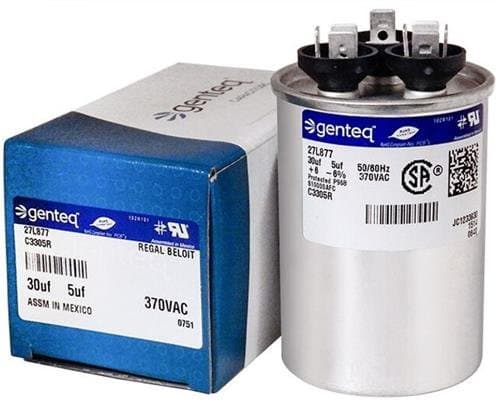 Z97F9833 - 30 + 5 uf MFD 370 Volt VAC - Genteq Round Dual Run Capacitor Upgrade