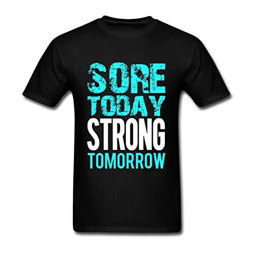 OULIN Men's Sore Today Strong Tomorrow T Shirt Black XL