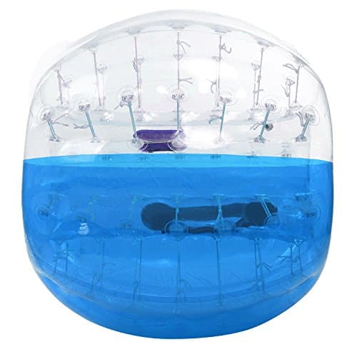 Domtie Transparent 1.5M Diameter Inflatable Bumper ball Zorb Ball Human Knocker Ball Bubble Soccer Giant Human Hamster Ball for Kids Adults (Blue White)