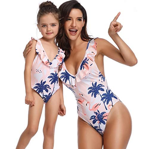Swimsuits for Girls Women One-Piece Swimwuit Bikini Bathing Suit Mother and Daughter Swimwear Family Matching Beachwear