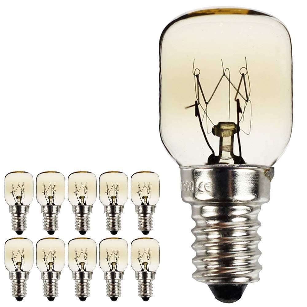 10pieces/Pack SES E14 Screw Cap Nickel Plated Pygmy Lamps 300 Degree Microwave/Oven Rated Light Bulbs Night Bulb (25)