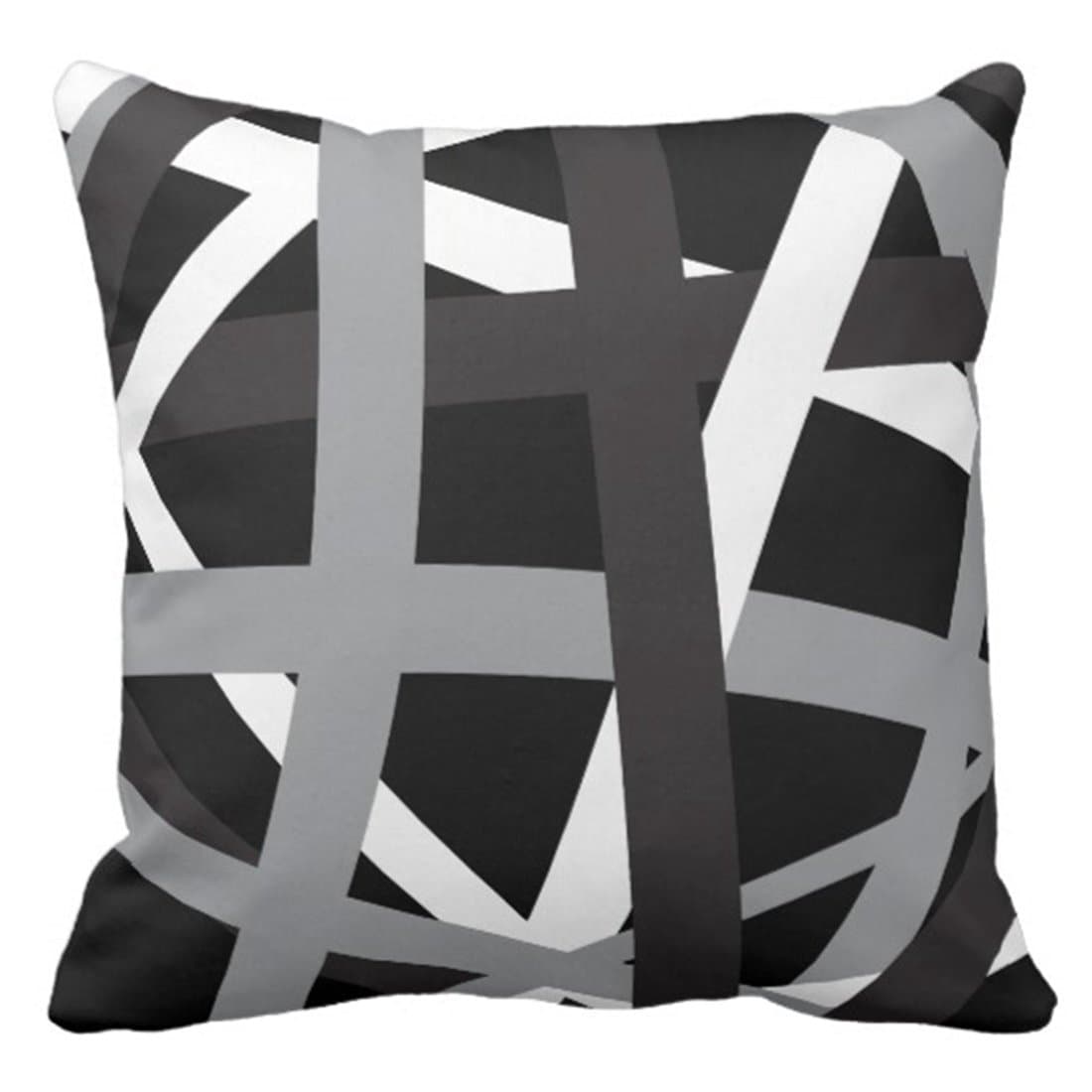 Emvency Throw Pillow Cover Gray Black Stripes Design Retro Decorative Pillow Case Striped Home Decor Square 20 x 20 Inch Cushion Pillowcase