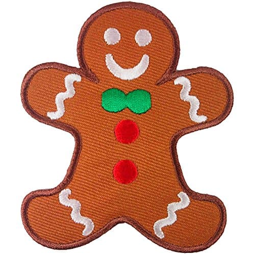 Gingerbread Cookie Man Embroidered Iron on Patch