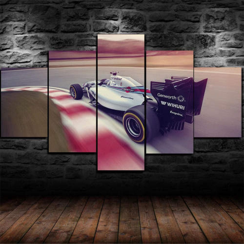 Hgjfg 5 Pieces Modern Framed Canvas Wall Art Paintings For Living Room Decor 5 Panel Wall Art Canvas Formula 1 Williams Martini F1 Picture Home Decor Poster Xxl Stretched By Wooden Frame Ready To Hang